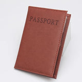 etui protège passeport marron