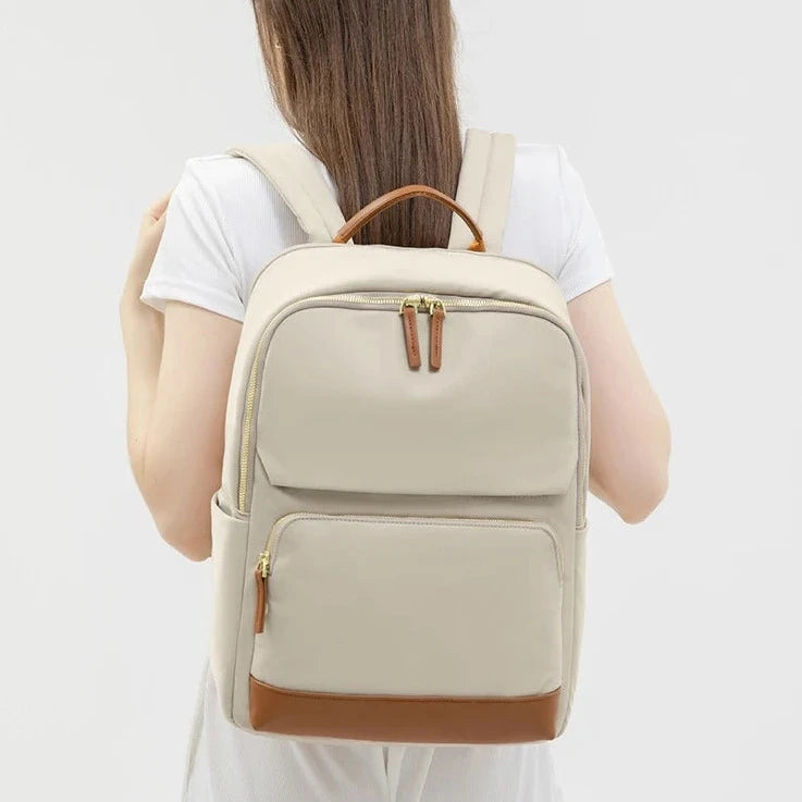 Sac à Dos Ordinateur 15,6" Avec Compartiment Isotherme – 2 En 1, Femme/travail/voyage, Noir/beige - 5