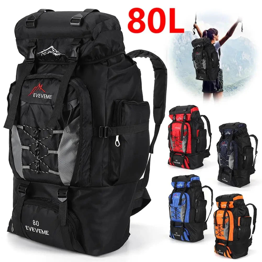 MOUNTAINTOP Sac à Dos Randonnée 80 L – Grand Volume, Cadre Interne Alu, Housse Pluie, Poches Multiples – Trekking Et Voyage