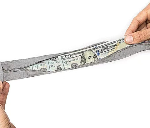 ceinture cache billets antivol gris