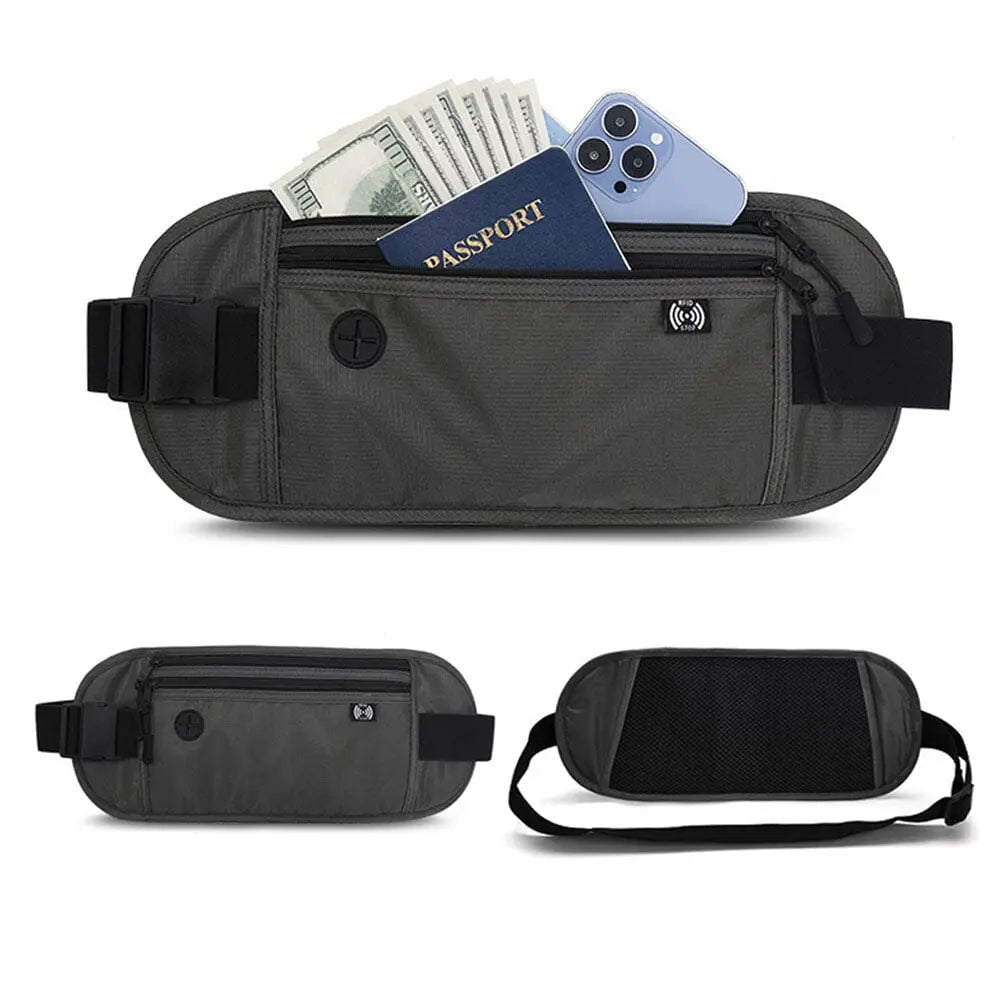 Sacoche De Voyage Invisible - Ceinture Banane étanche & Antivol - Pour Argent, Passeport, Téléphone