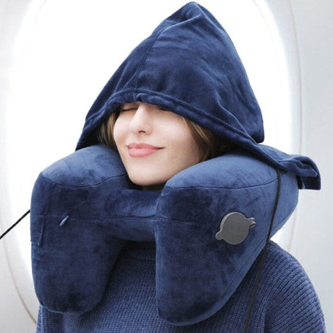 oreiller pour voyage en forme de h gonflable