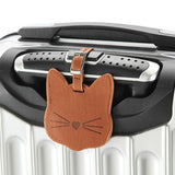 etiquette pour valise chat cuir