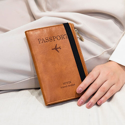 Grand Portefeuille de Voyage Personnalisé <br>Passeport Vintage (Anti-RFID)