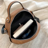 petit sac dos femme marron vintage