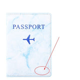housse passeport personnalisé avion marbre