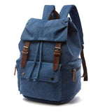 sac dos voyage vintage toile canvas bleu