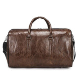 sac de voyage en cuir vintage marron