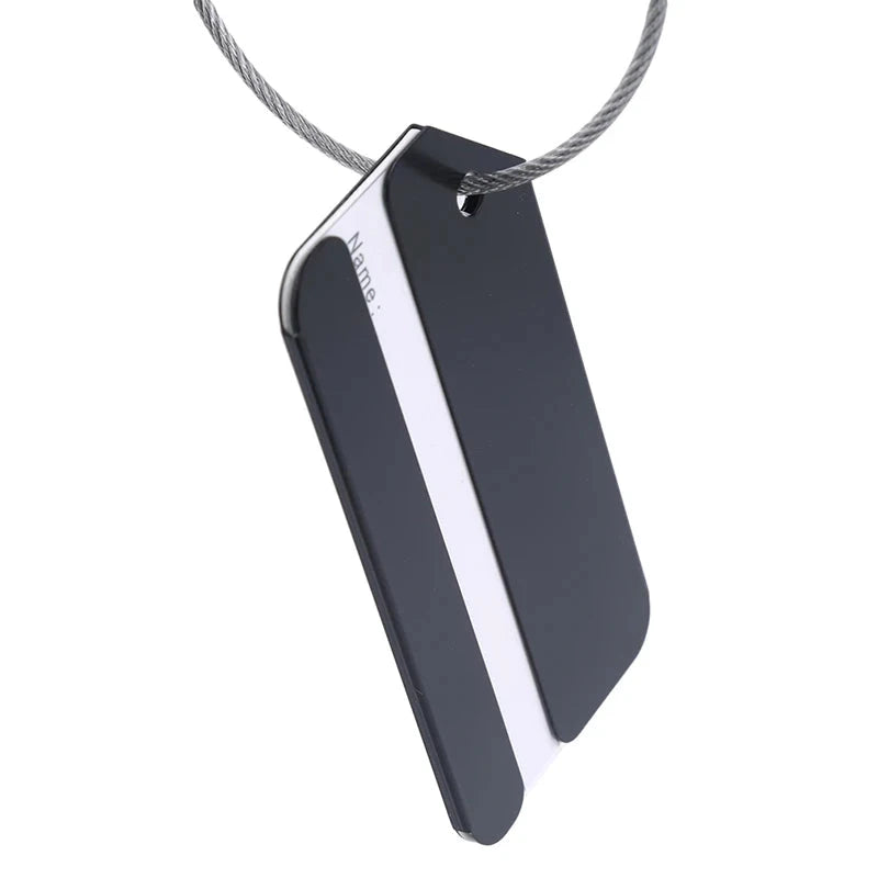 Étiquette Bagage Aluminium noir