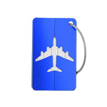 étiquette de valise avion bleu