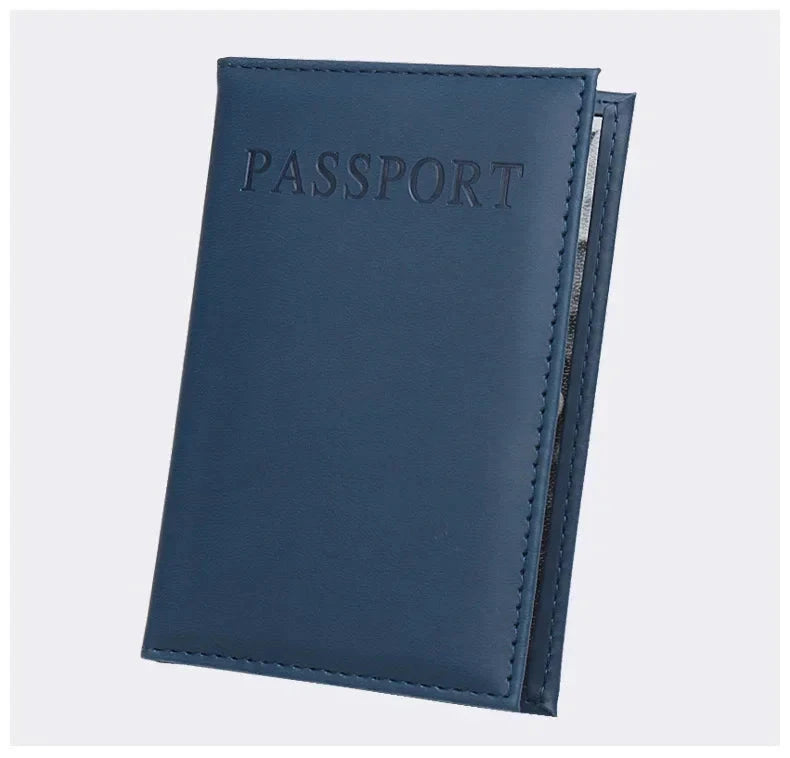 etui protège passeport bleu marine