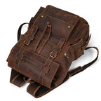 grand sac a dos marron pour homme en cuir