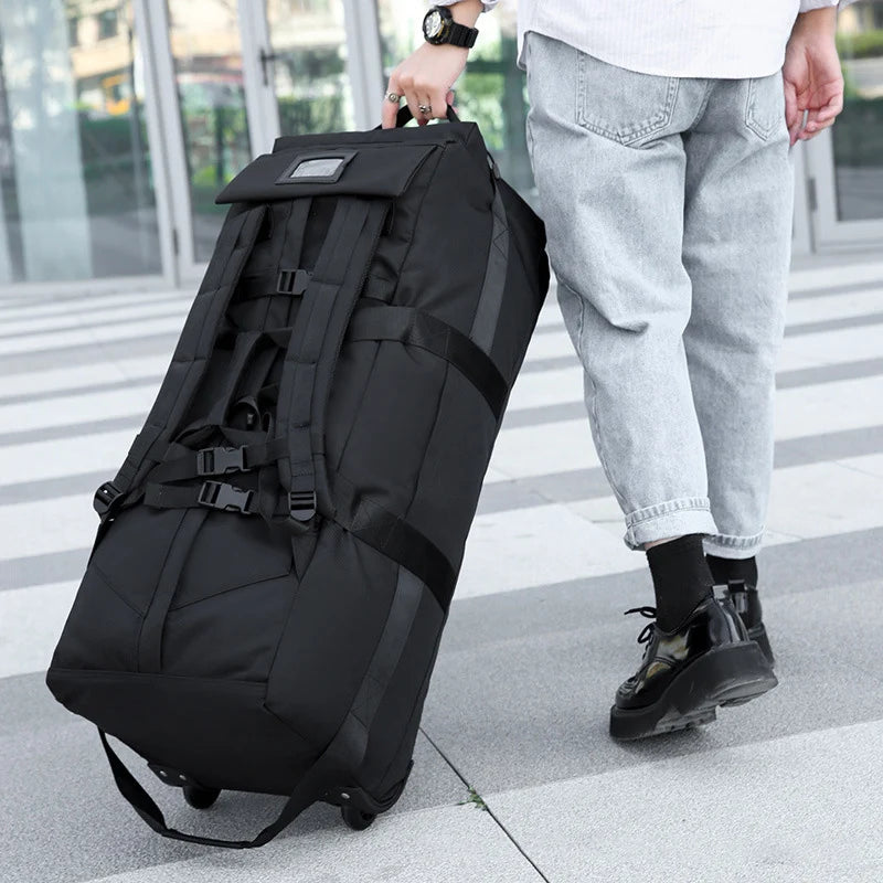 Très Grand Sac De Voyage Sur Roulettes – Noir, Solide, Générique, Neuf