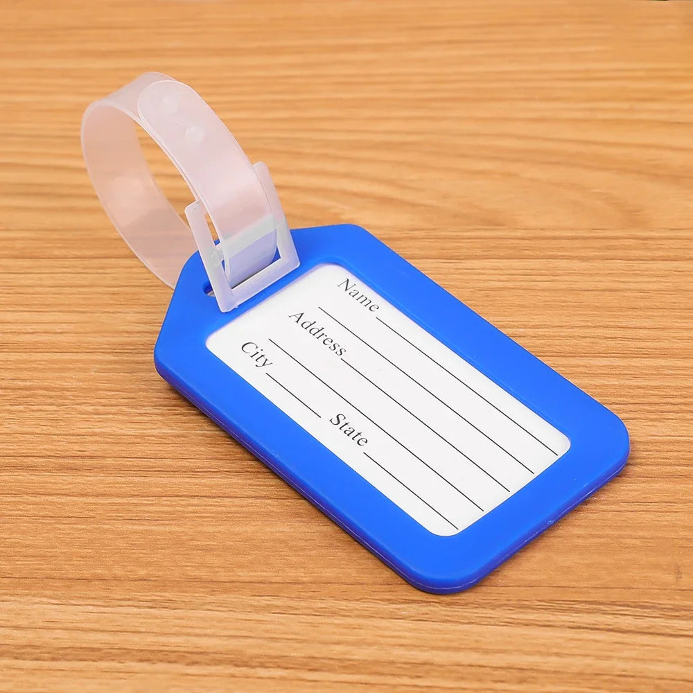 etiquettes porte adresse valise plastique