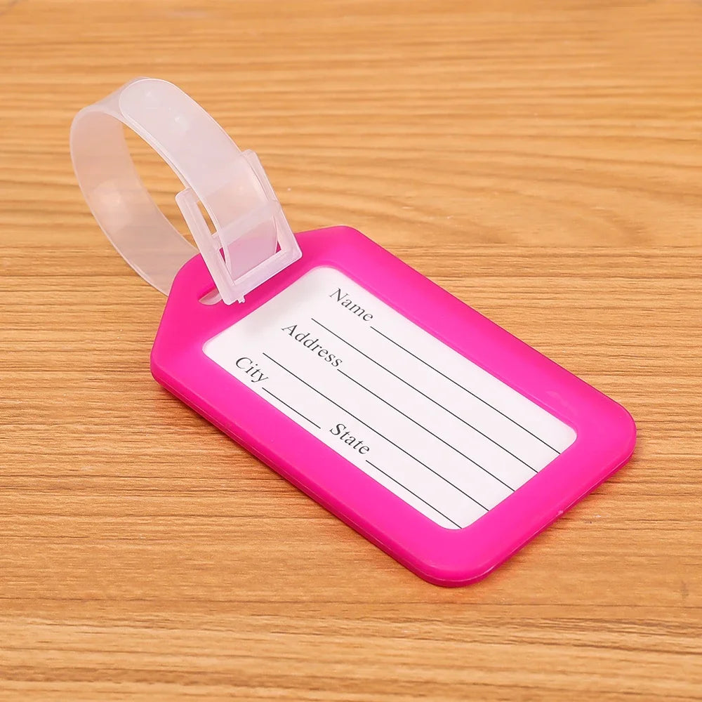 etiquette porte adresse valise plastique voyage