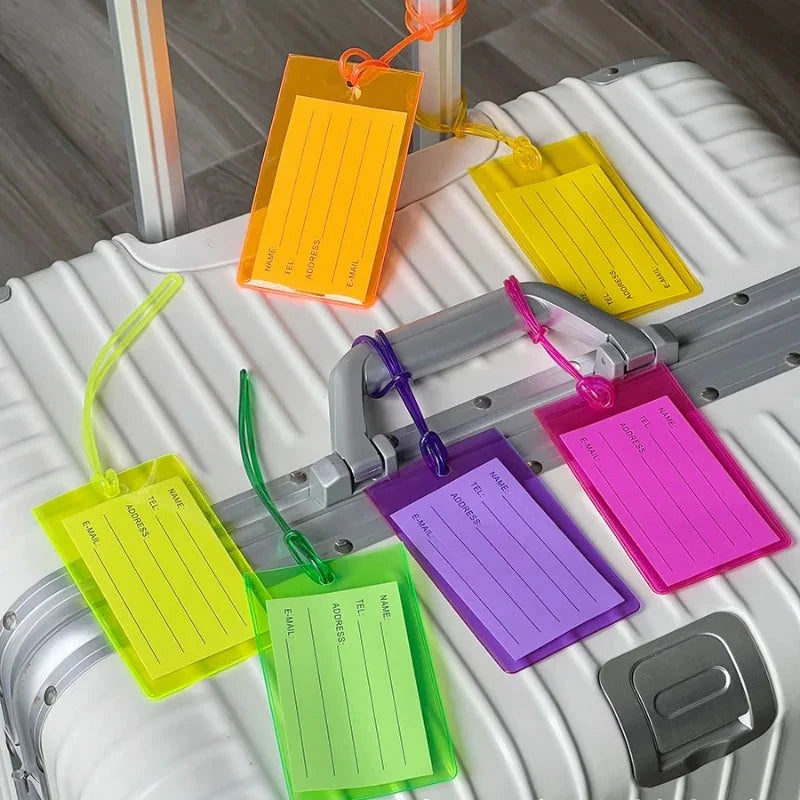 Étiquette de Bagage en Plastique Coloré Transparent