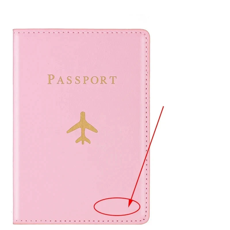 protege passeport personnalisé avion rose