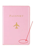 protege passeport personnalisé avion rose