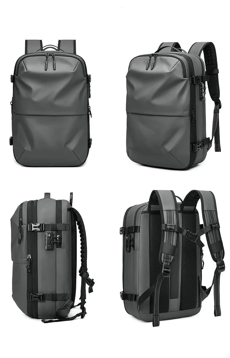 sac a dos antivol voyage cabine avion a compression sous vide