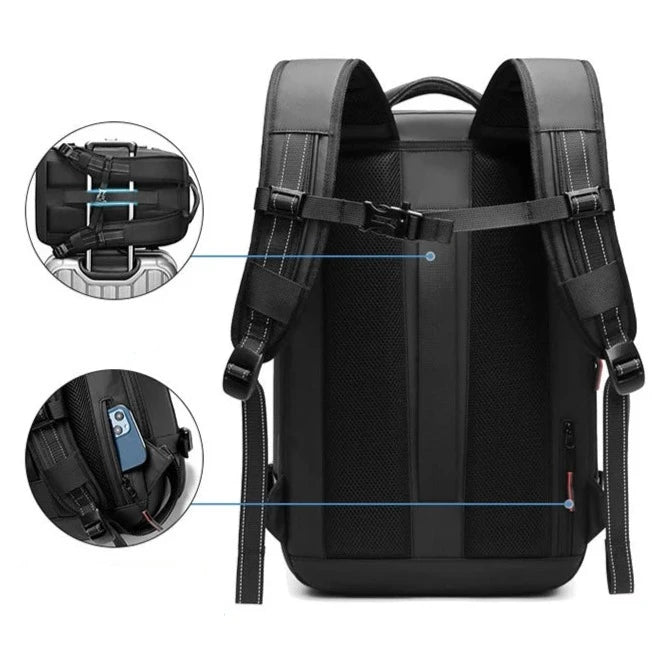 sac a dos cabine voyage antivol compression sous vide