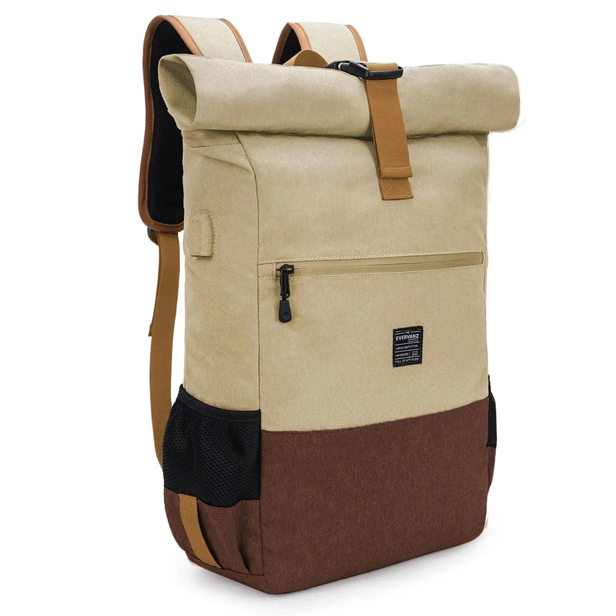 sac a dos roll top commuter beige
