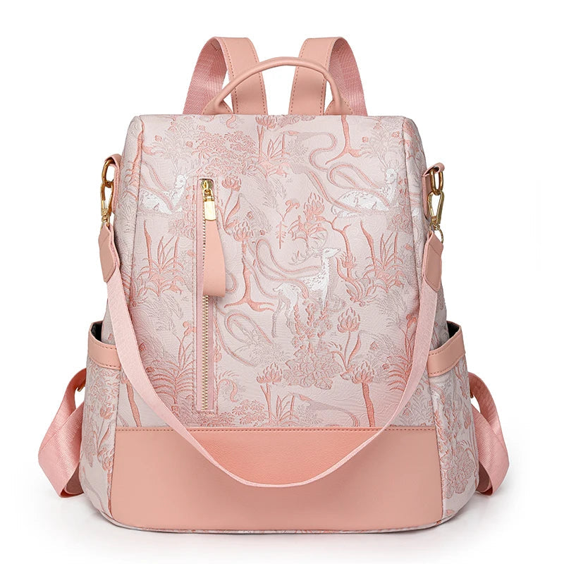 sac a dos femme tendance fermeture eclair dans le dos rose