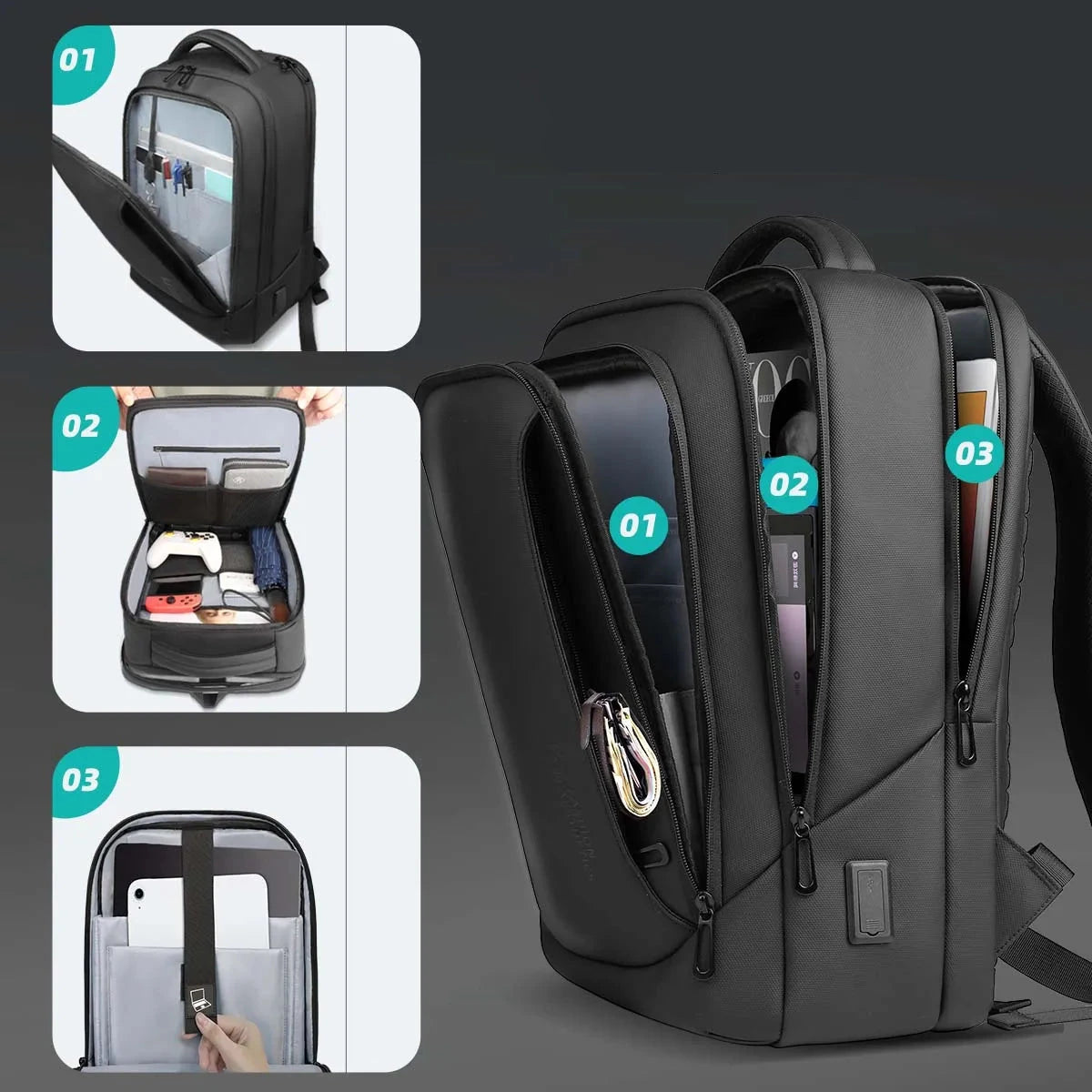 Sac à Dos Homme Travail Imperméable ordinateur