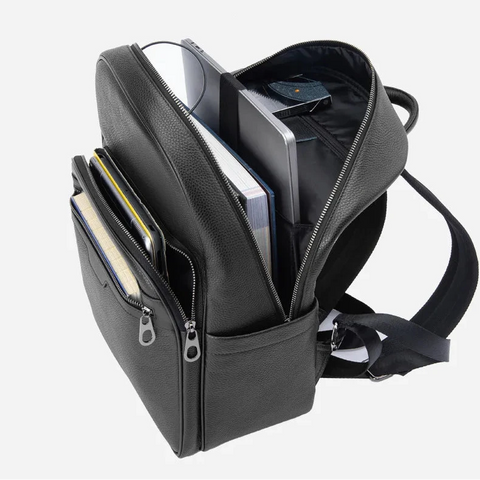 sac à dos noir cuir homme