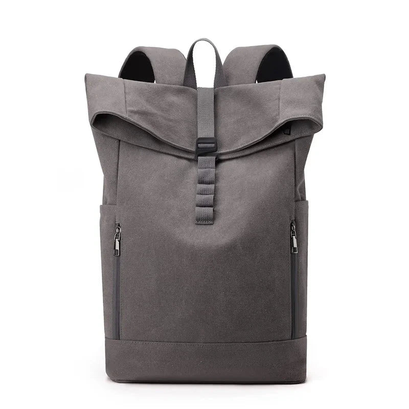 sac a dos roll top toile gris
