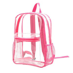 sac a dos transparent plastique rose