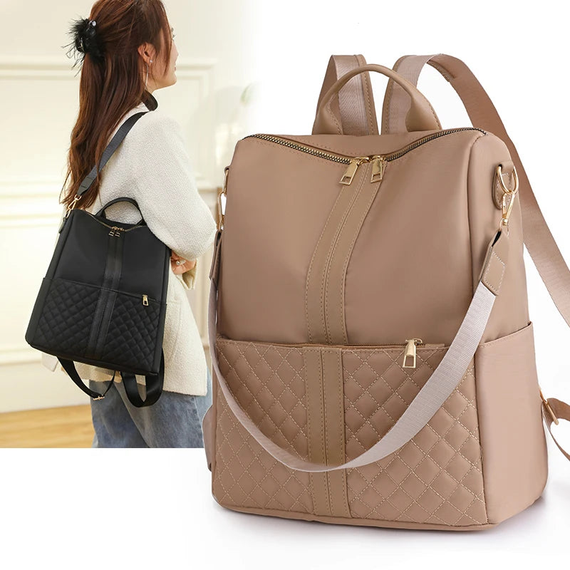 BAGZY Sac à Main Porté Dos 2 En 1 Femme - Petit Sac à Dos Élégant Léger Antivol Nylon