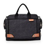 Sac Bandouliere Messenger Homme Toile Vintage noir