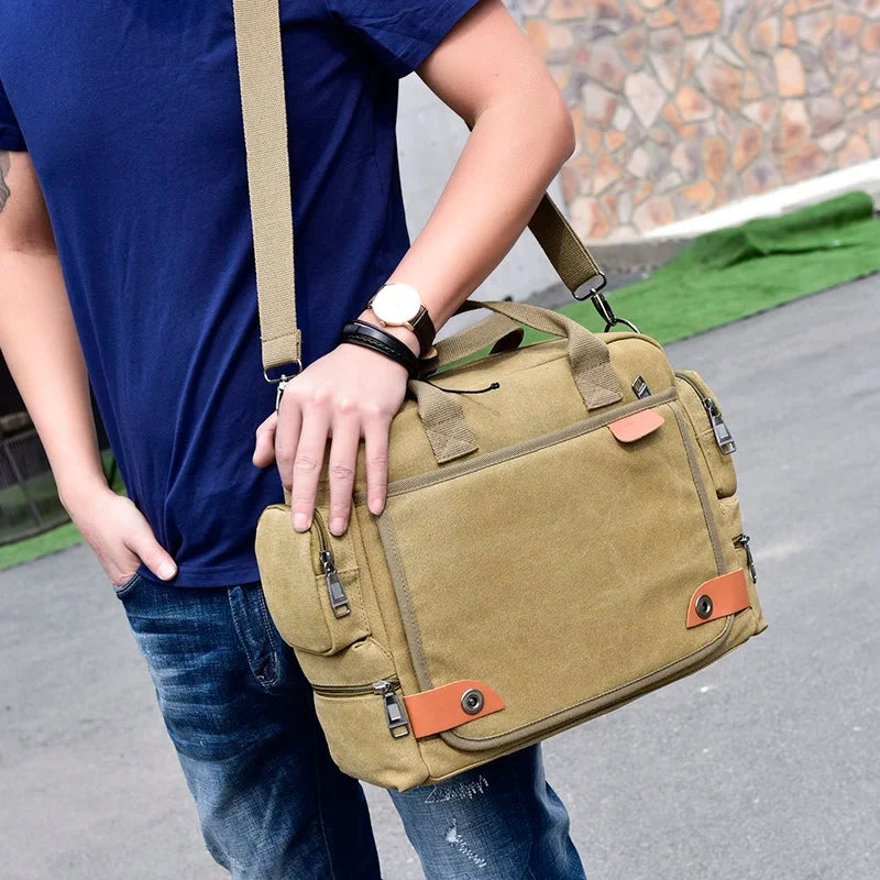 Sac Bandoulière Messenger pour Homme Toile Vintage