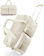 Sac de Voyage Femme à Roulettes beige