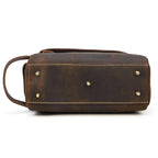 trousse de toilette pour hommes en cuir marron