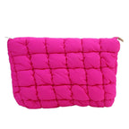 trousse toilette femme tissu matelassé rose
