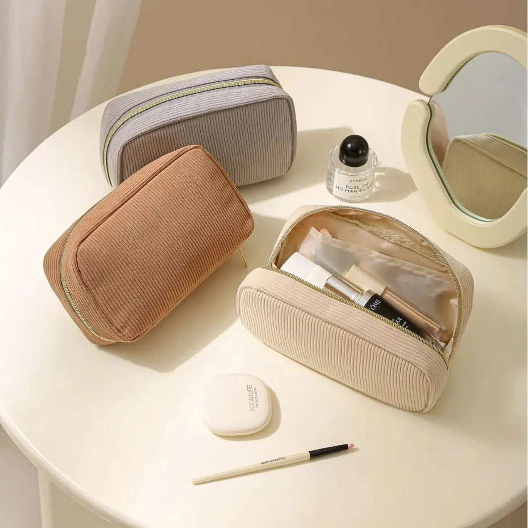Trousses de Toilette Velours Côtelé