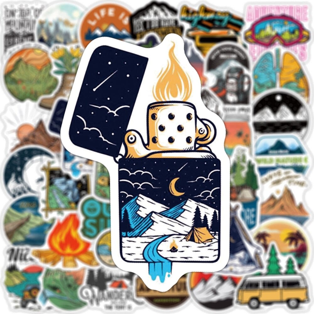 sticker valise voyage aventurier pack de 100