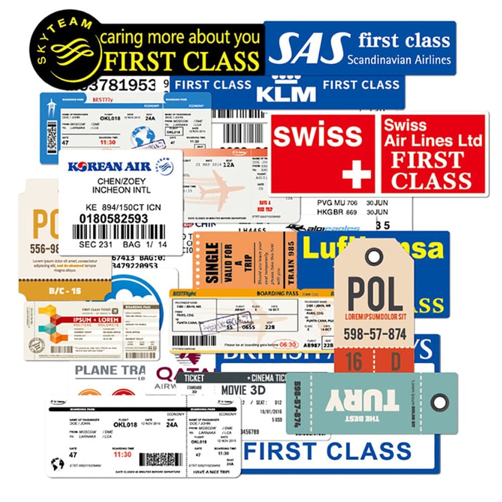 autocolant valise cartes embarquement pack de 30