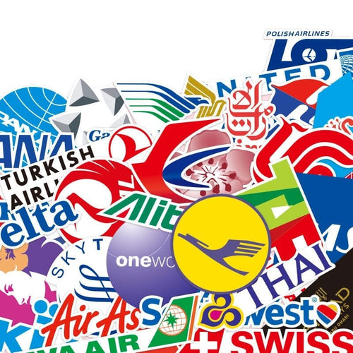 autocollant valises compagnies aerinennes pack de 45