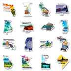 autocollants valise voyage etats americains pack de 50