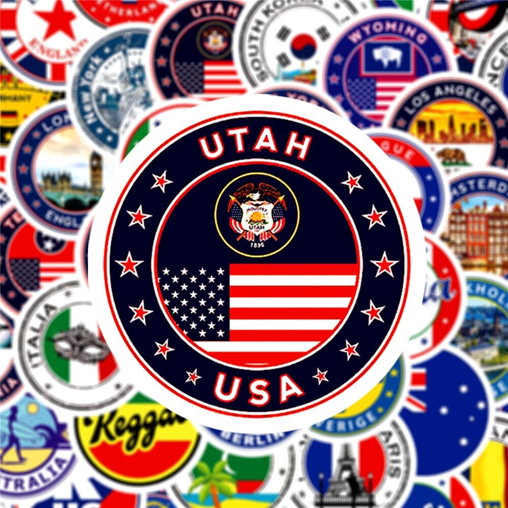 sticker voyage valise globe trotteur pack de 60