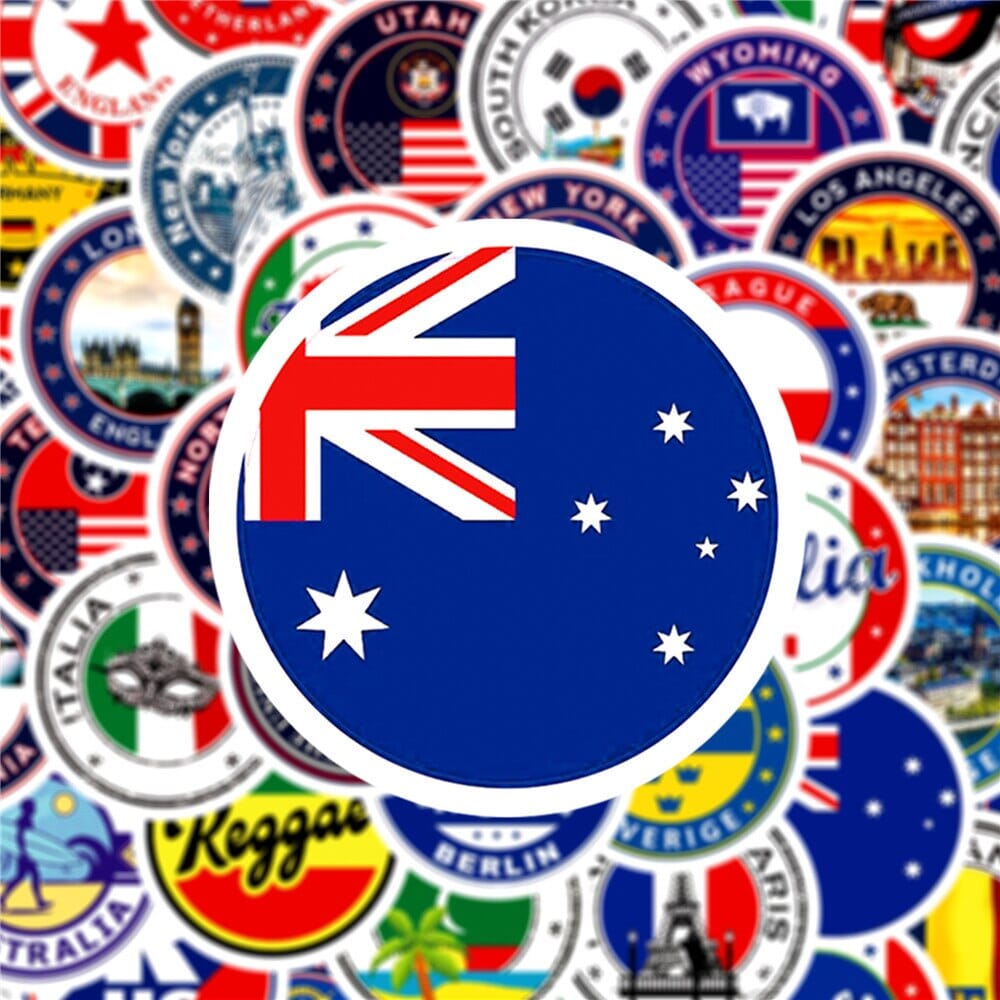 sticker valise voyage globe trotteur pack de 60