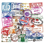 sticker voyage valise tampons passeport pack de 50
