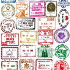 autocolant valise tampons passeport pack de 50