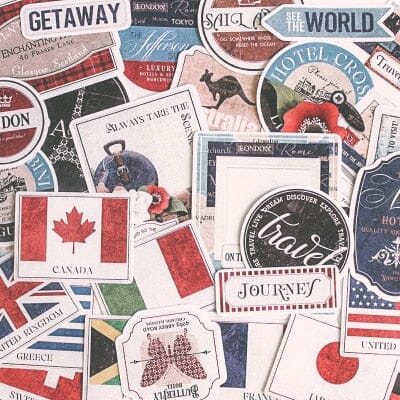 autocollant de valise voyage pack de 90