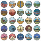 autocollants voyage valise usa pack de 50