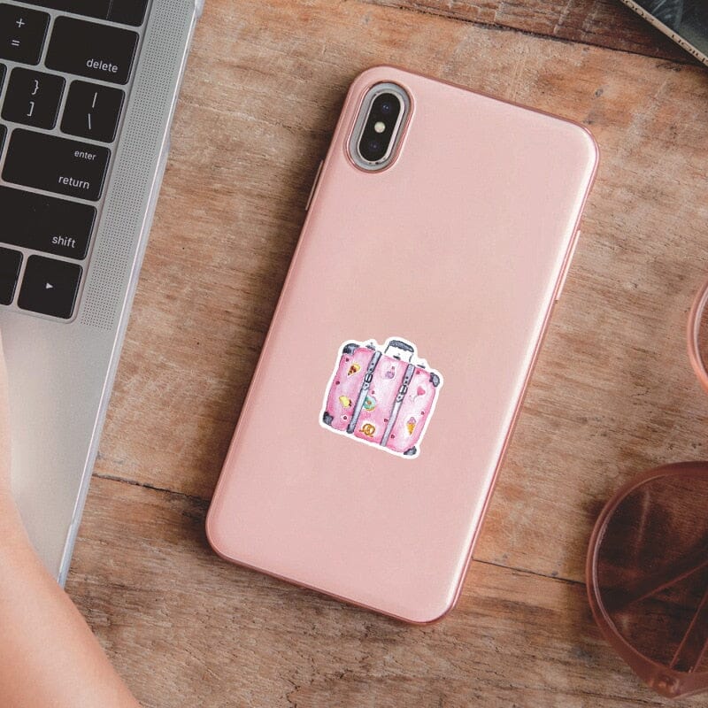 autocollants valise voyageur pack de 50