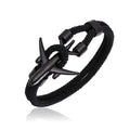 bracelet avion acier noir nylon noir