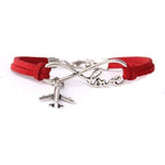 bracelet avion infinity love rouge
